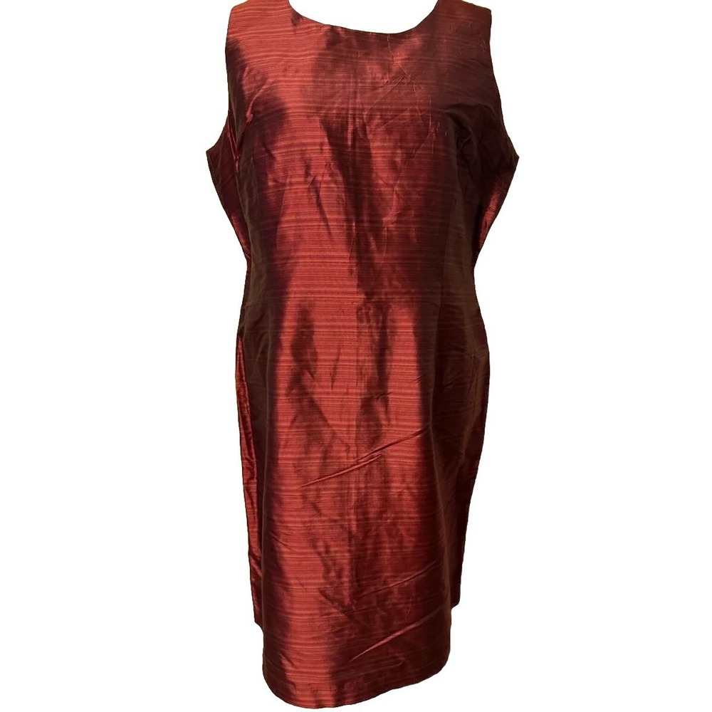 Mary Mcfadden Collection Silk Maroon Dress Sz 16 Lagenlook Quiet Chic Luxury EUC